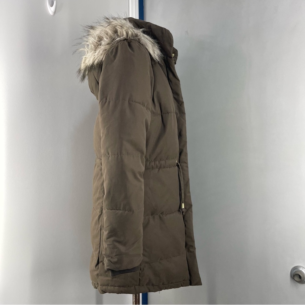 H&M Divided Long Winter Coat with Faux Fur Hood Size 4 - Picture 4 of 14
